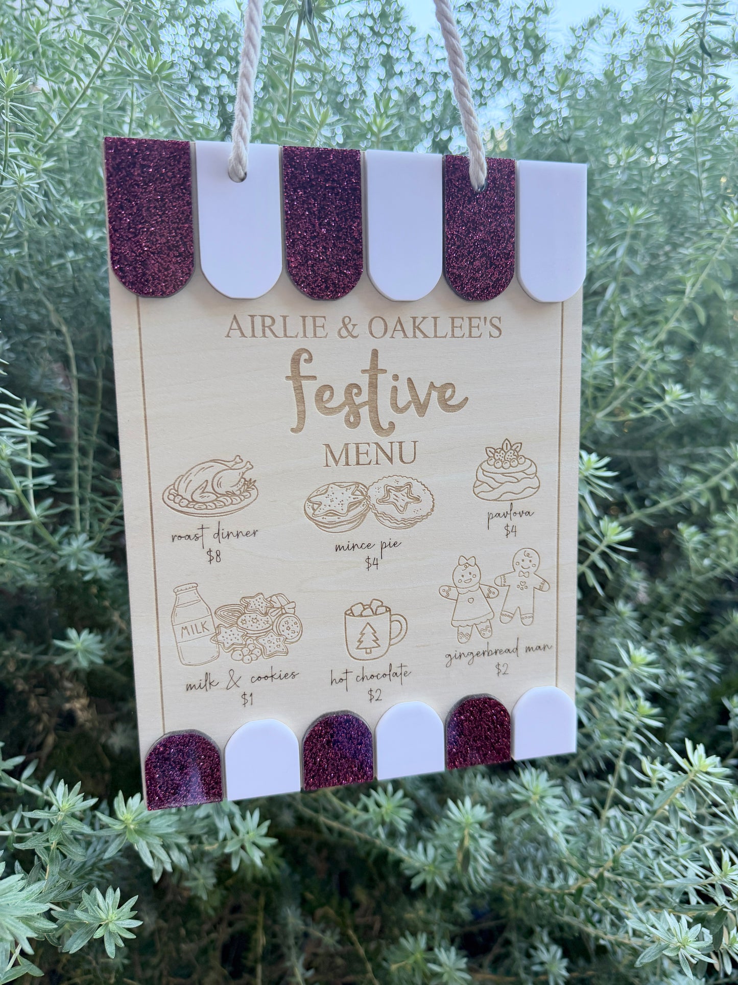 Kids Festive Cafe Menu