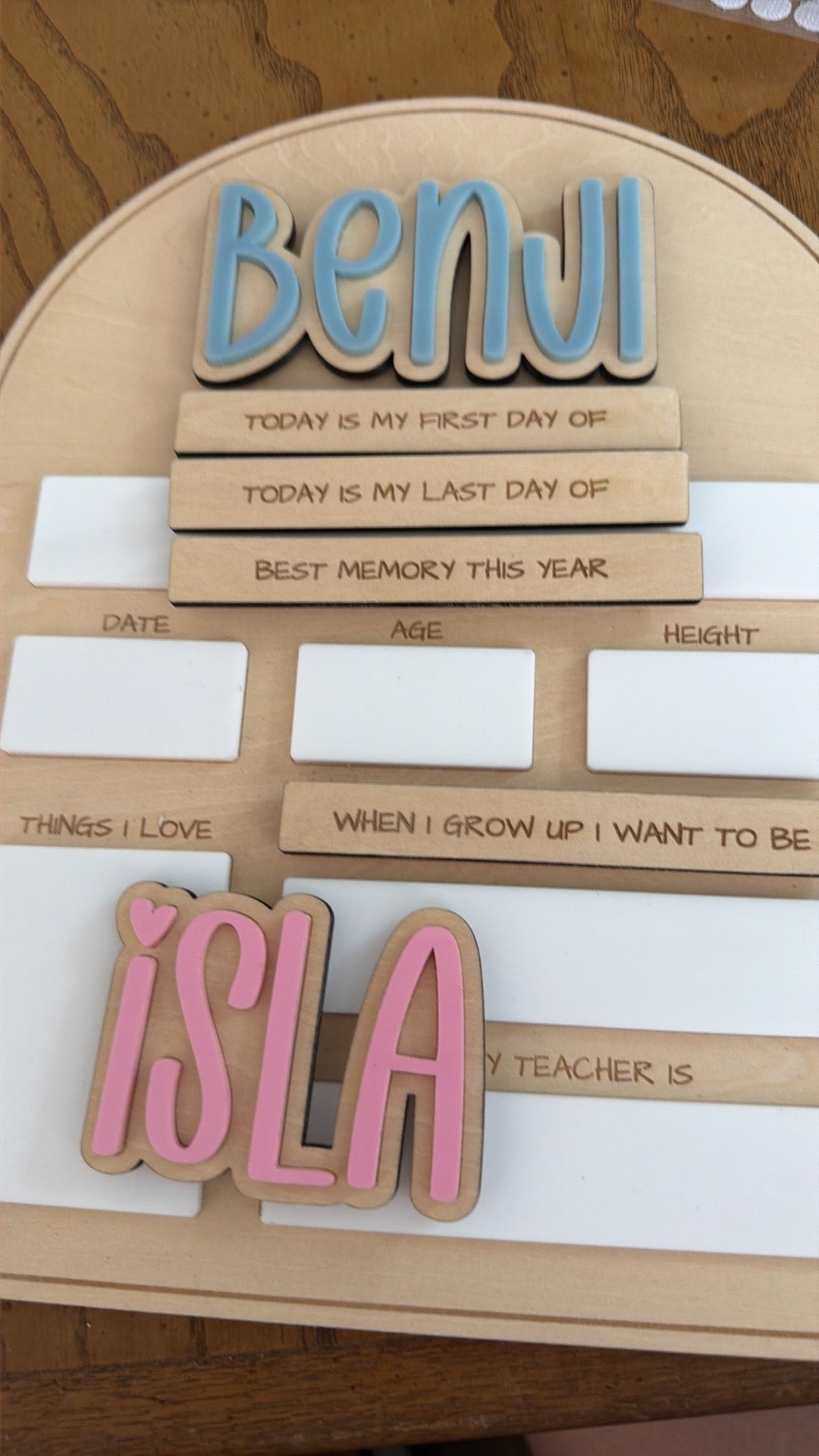 ‘First Day’ board