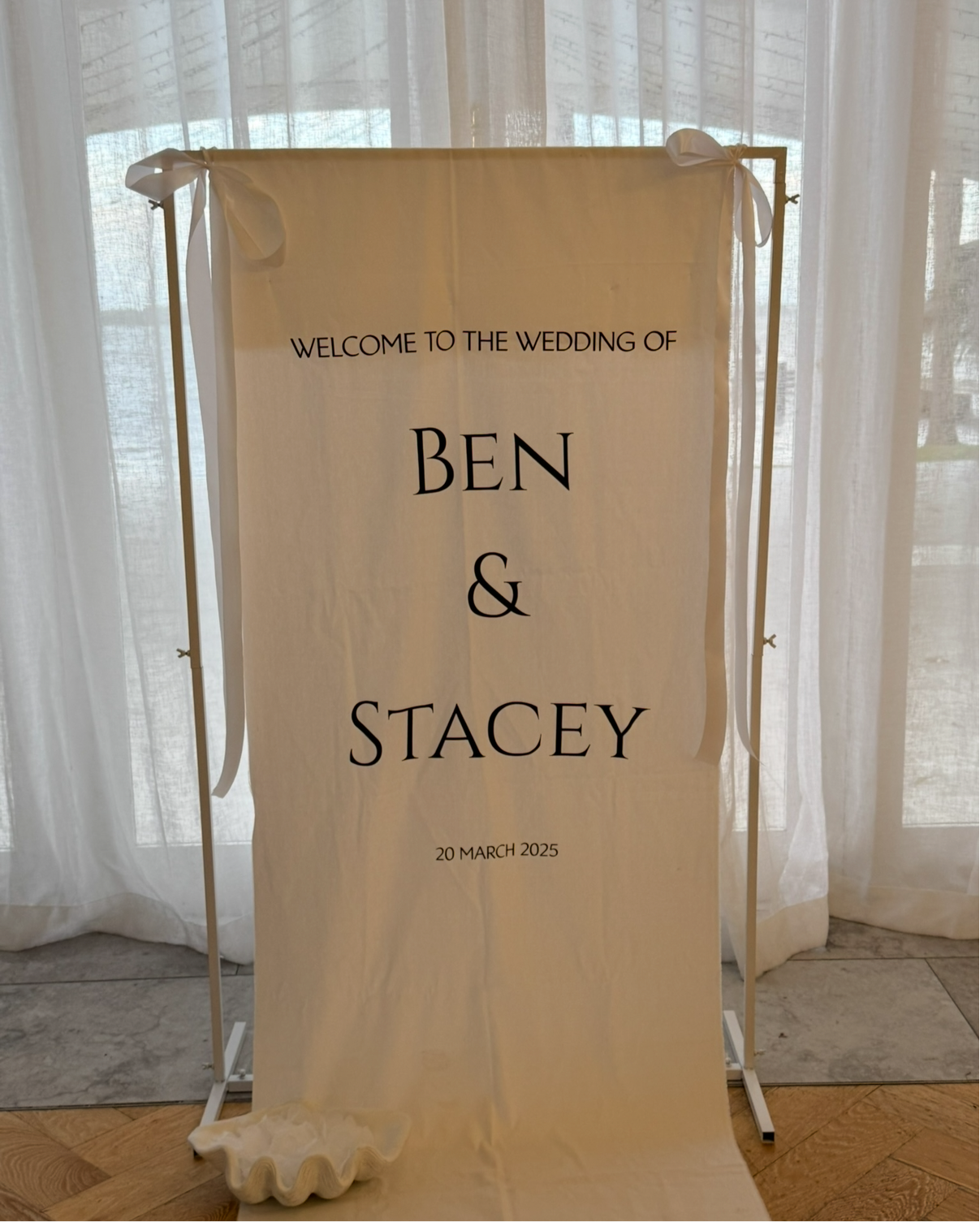Wedding welcome sign - fabric
