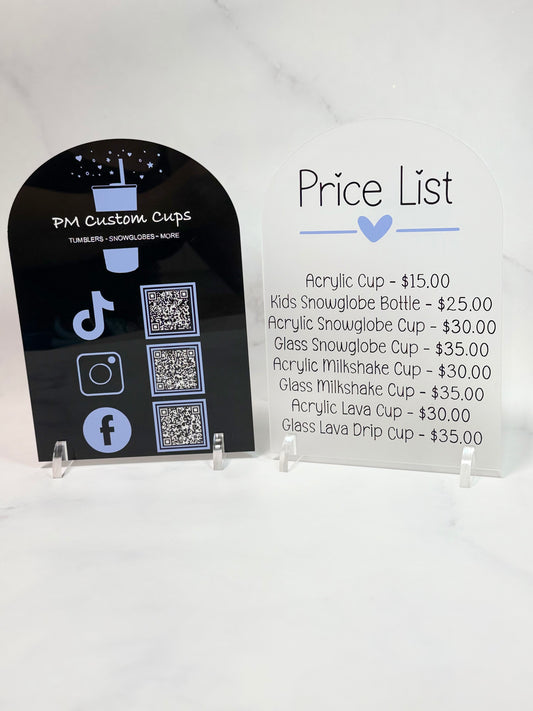 A5 Custom Business Desk Sign
