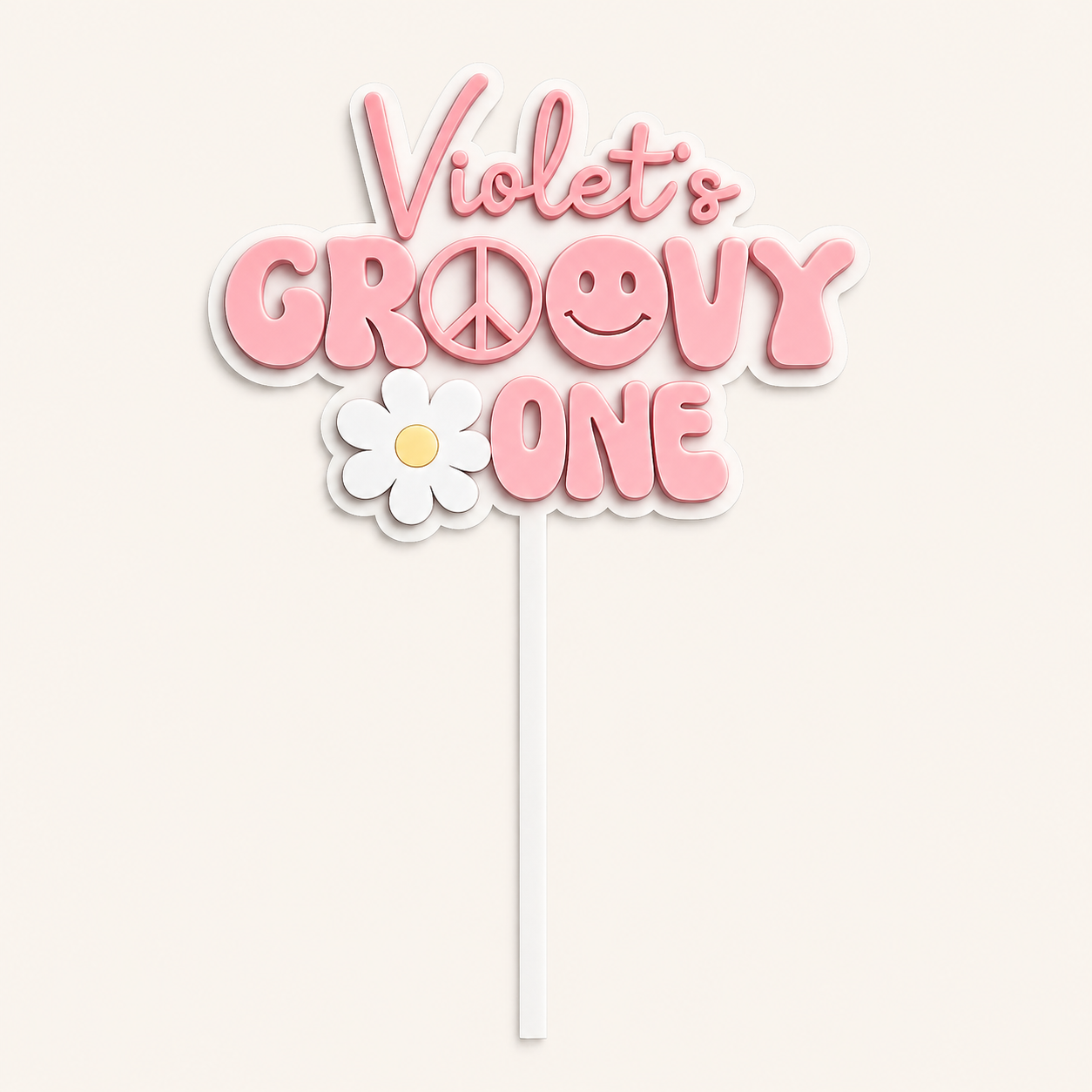 Groovy “One” Theme Topper