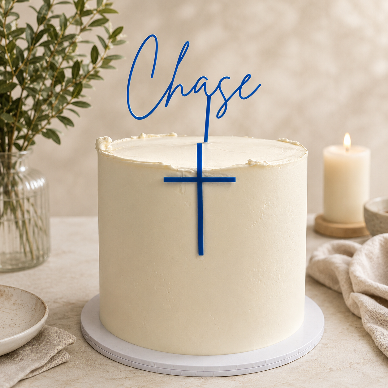 Baptism Cake Topper Set