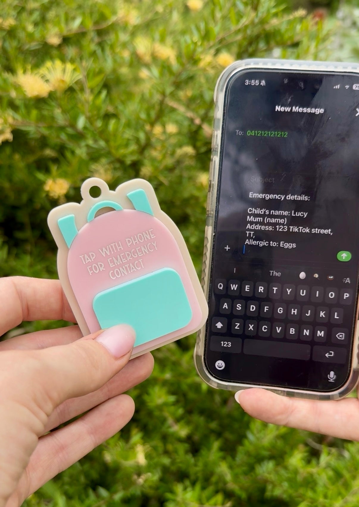 Emergency Contact Bag Tags