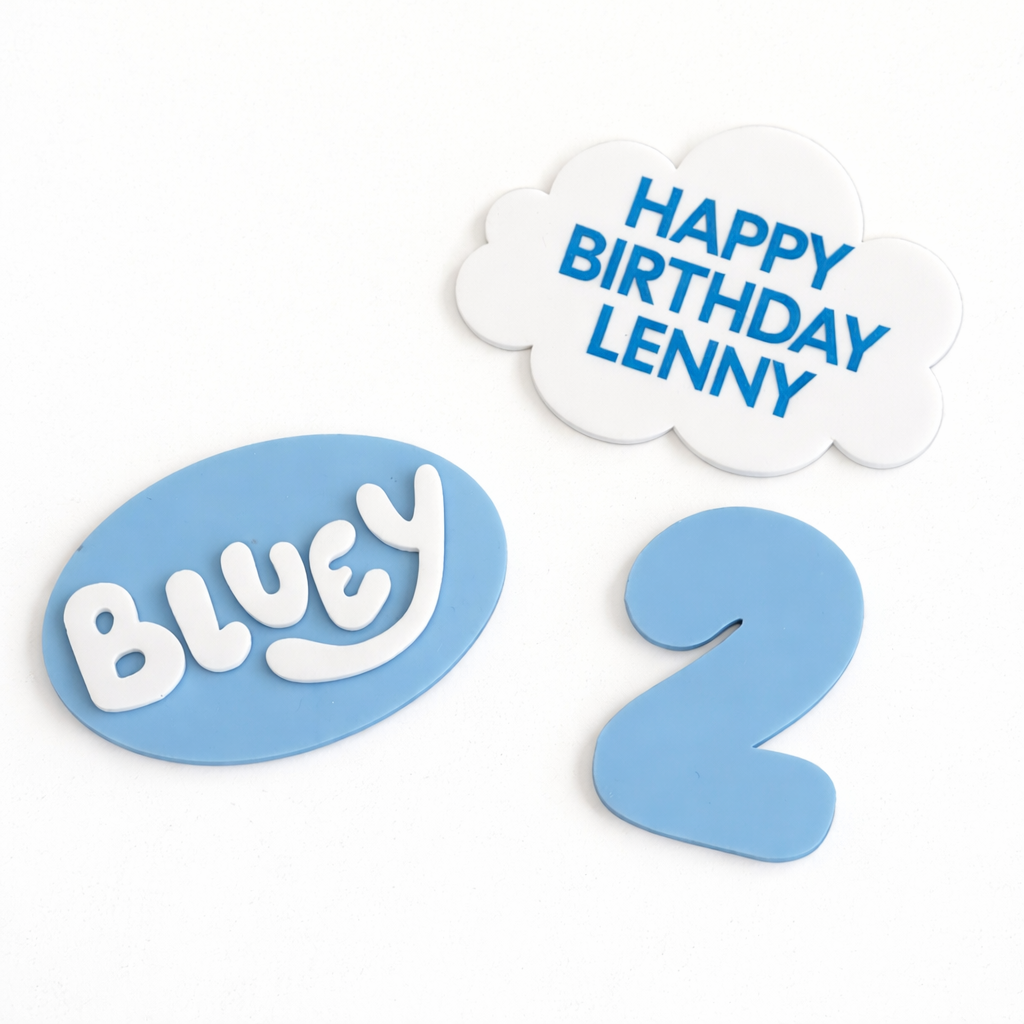 Blue Themed cake topper
