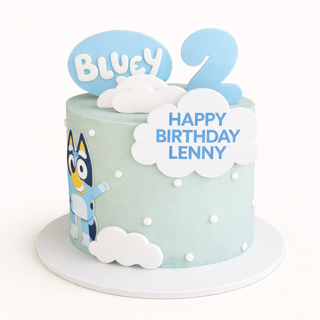 Blue Themed cake topper